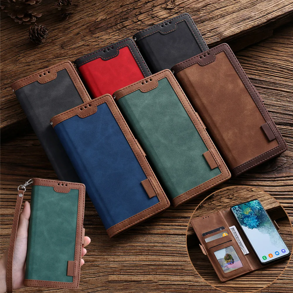 Leather Flip Wallet Cover - Elegant Protective Case