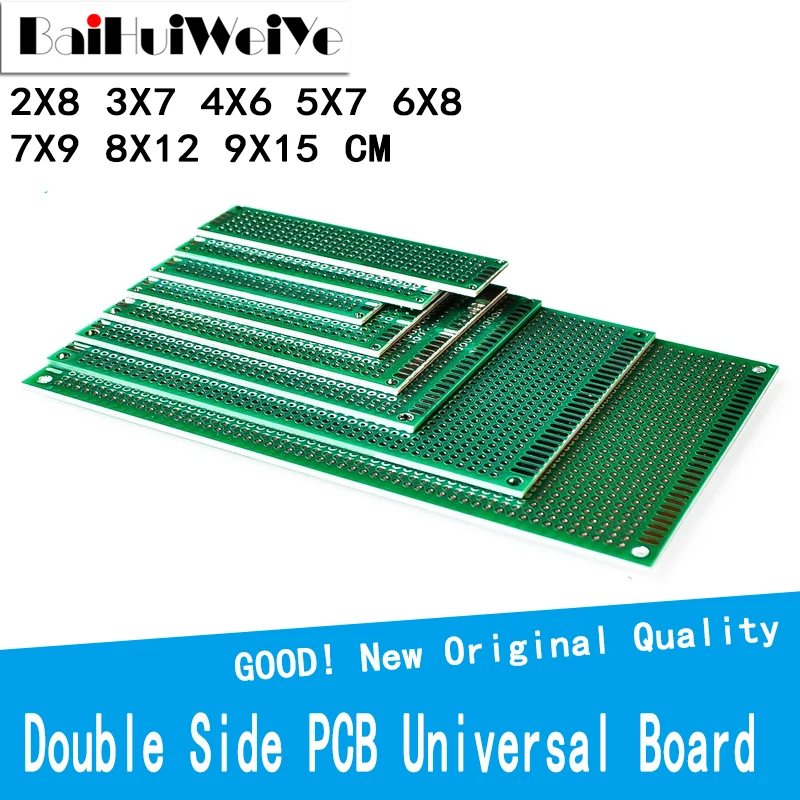 Double Side Prototype Diy Universal Printed Circuit PCB Board Protoboard copper clad laminate pcb board 2*8 3*7 4*6 5*7 6*8 7*9 8*12 9*15 cm for Arduino DIY