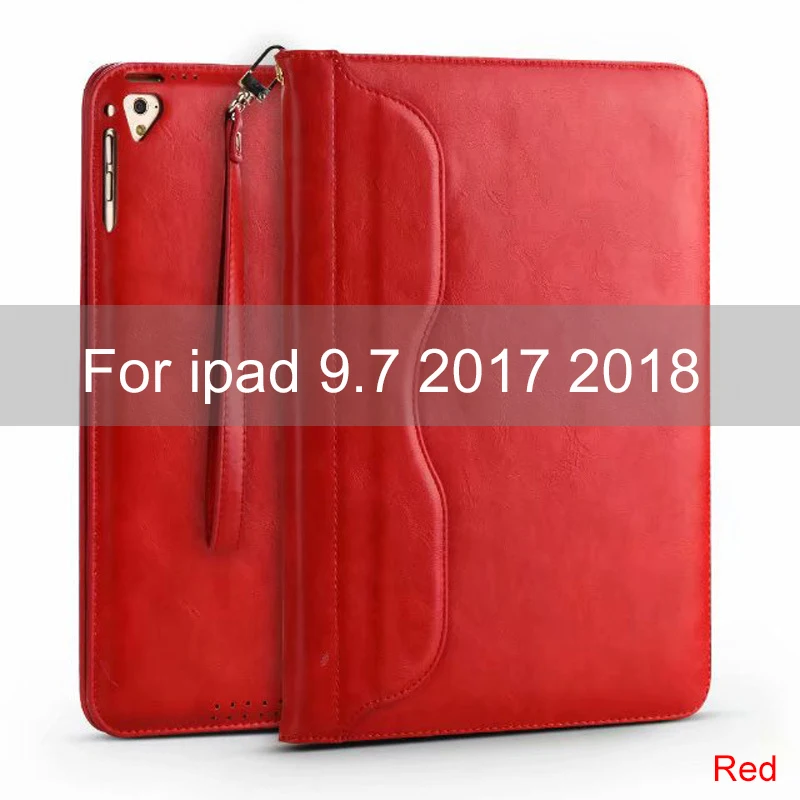 Essidi Премиум бизнес кожаный чехол для Ipad 9,7 дюймов Smart Wake Sleep Tablet PC Cover Skin для iPad 9,7 - Цвет: Red