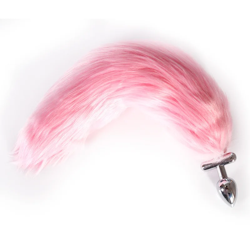 long pink Фокс плагин анальный костюм Фокс плагин хвост косплей биде клизма для женщин костюм ролевая игра вечерние анальный хвост Buttplug Foxtail Plug - Цвет: long pink