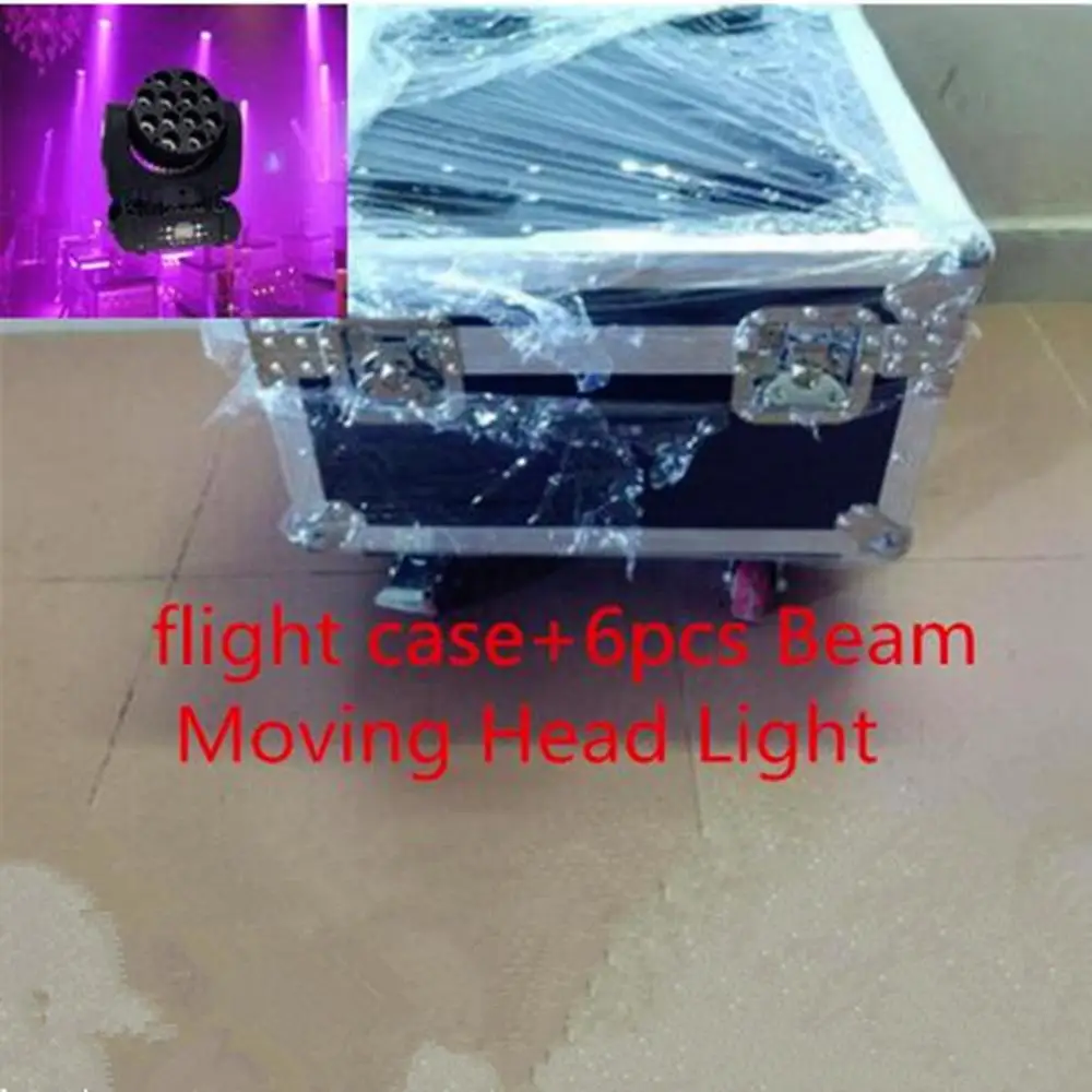

6pcs/Lot 12x12W With Flight Case 150W LED Beam Moving Head Light dj equipment 12x12W RGBW(CMY) Quad