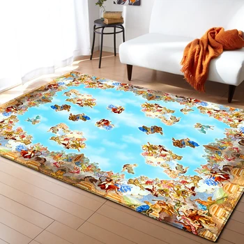 

Galaxy Carpet Living Room Bedroom Rug Long Kitchen Area Rug Non Slip Home Decorative Goldfish Angel of heaven 3D Corridor Carpet