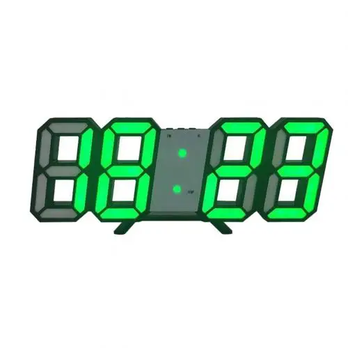 Black Green 3D светодиодный USB Цифровой температурный настенный Повтор будильника домашний декор для гостиной - Цвет: Black Green