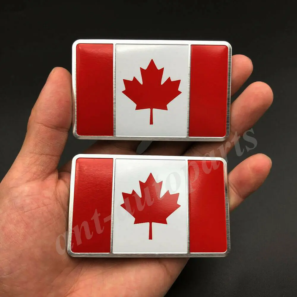 

2x Metal Canada Canadian Flag Car Emblem Badge Motorcycle Sticker Decals Fairing