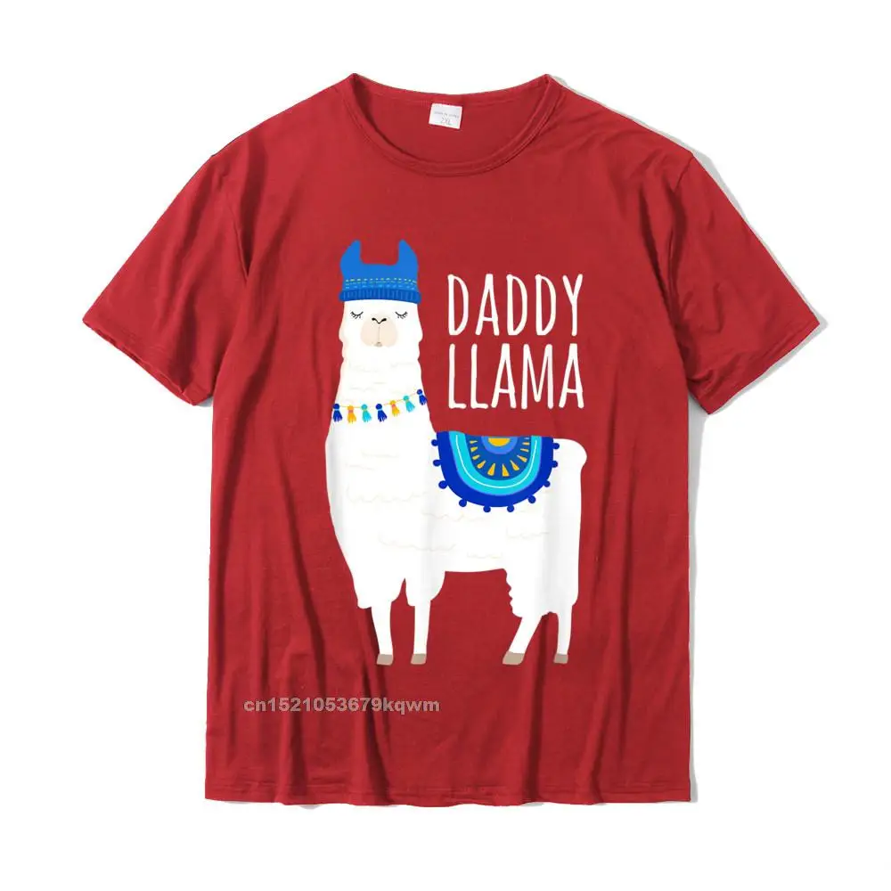 Casual Personalized T-shirts New Arrival Summer/Autumn Short Sleeve O Neck T Shirt 100% Cotton Man Comics Tee Shirt Daddy Llama Gift Shirt for Men Papa T-Shirt__5073 red