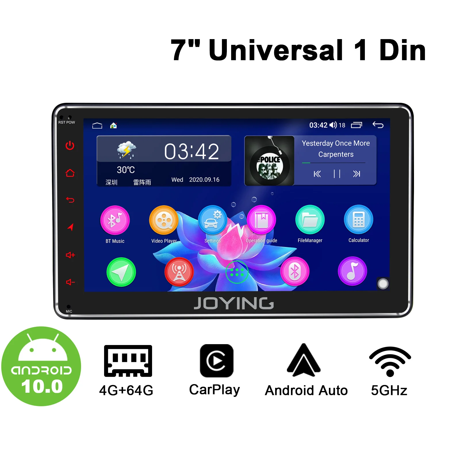 Автомобильный радиоприемник 7/8/9/10 дюймов 1Din Android GPS навигация Carplay Авто DSP SPDIF