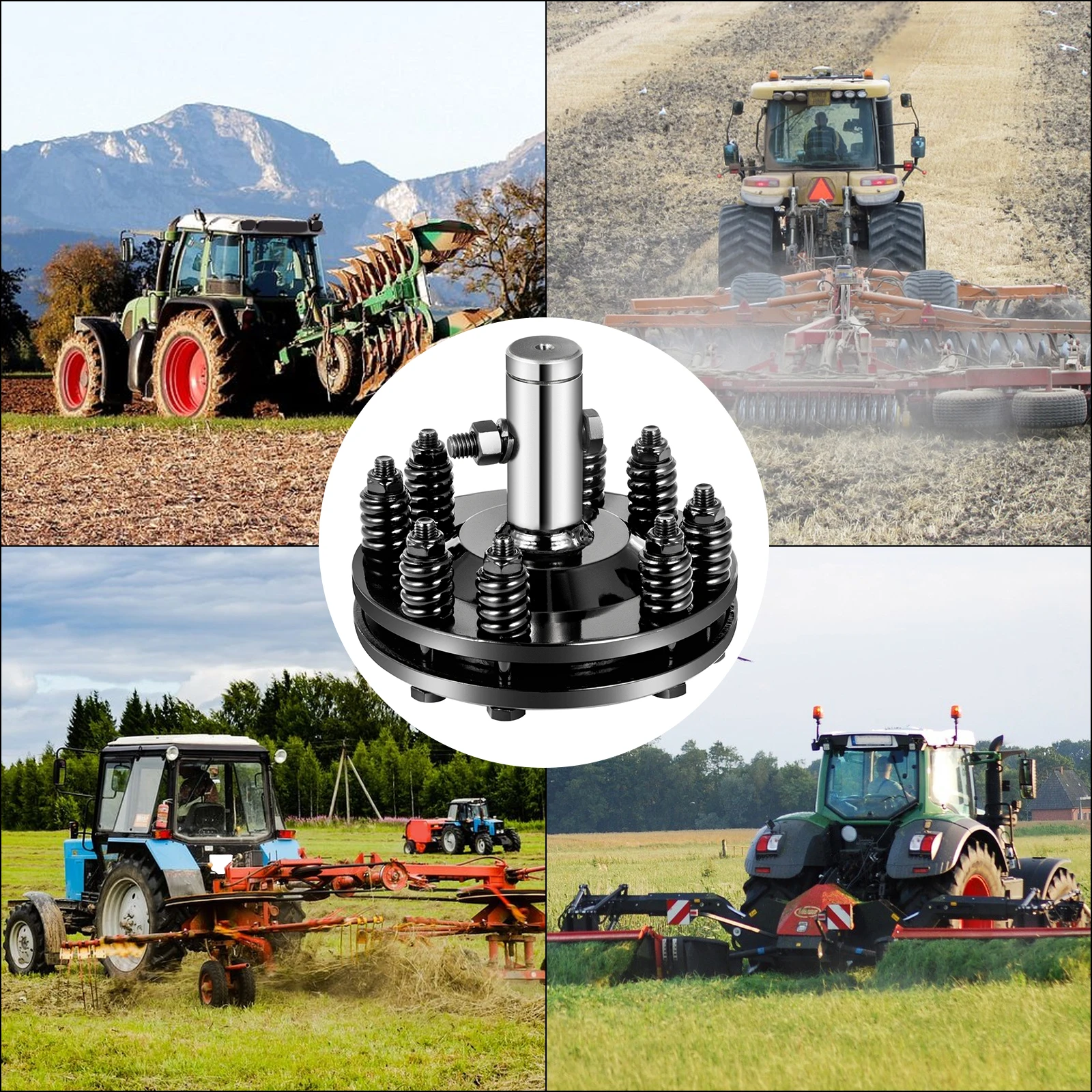 SucceBuy 1-3/8 In Round PTO Adjustable Slip Clutch Black Smooth Ends 900NM 20-55 Horse Power Used for Protection PTO Slip Shafts