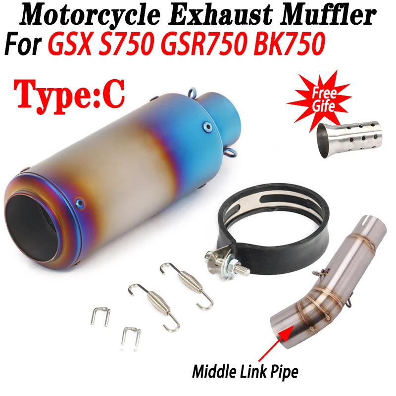 Motorcycle Exhaust Middle Link Pipe For Suzuki GSX S750 GSX-S 750 GSR750 BK750 Escape Moto Modified Muffler with DB Killer Tube - Image 3