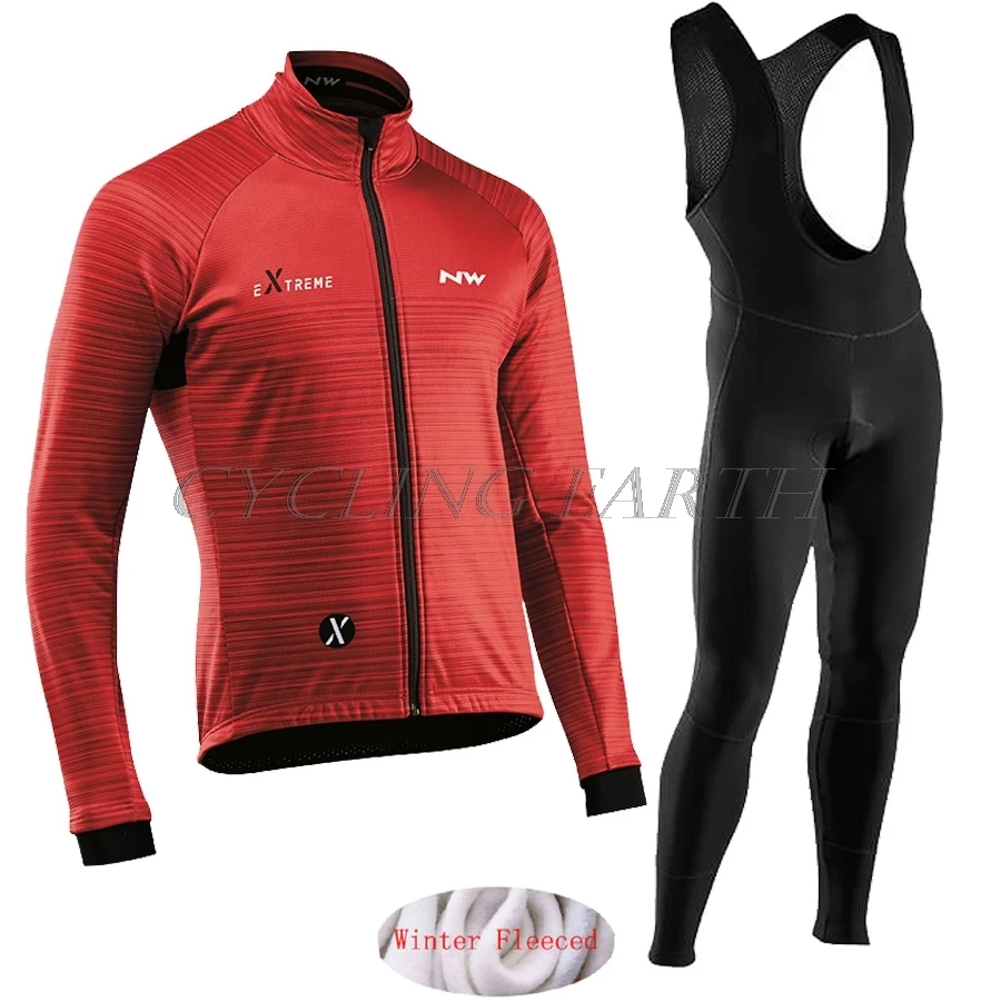 Pic Color NW Pro Team зимняя теплая флисовая одежда для велоспорта мужской костюм Джерси для прогулок верховой езды на велосипеде одежда комбинезон комплект Northwave - Цвет: Pic Color