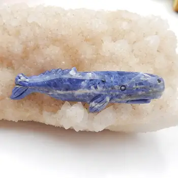

New Arrival Natural Stone Carved Fish African sodalite Pendant,Popular jewelry Natural Gemstone 60x16x6mm，6.4g