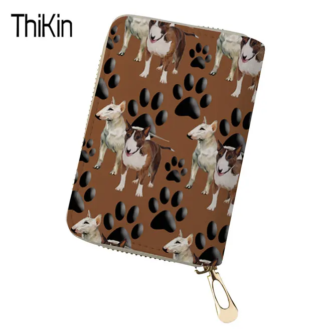 Кошелек с цветочным принтом THIKIN PitBull Terrier, чехол для кредитных карт, держатель для карт с защитой от RFID, для мужчин и женщин, чехол для паспорта - Цвет: ALWK439Z5