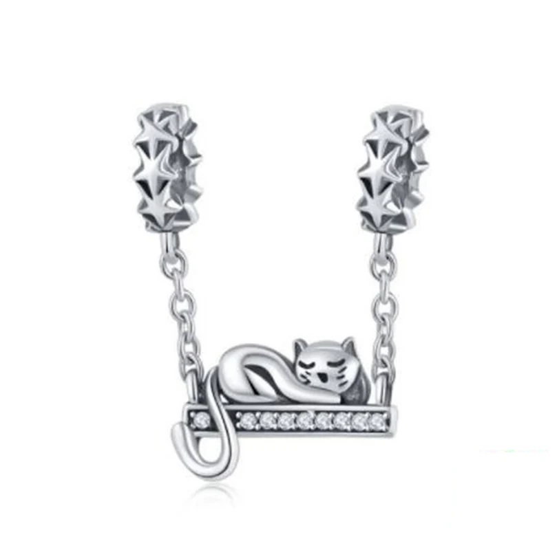 FURUYA, 925 пробы, серебряные подвески, подходят к оригиналу Pandora, браслеты, ожерелья, секретная планета, луна, звезда, кулон, синее имя, ювелирные изделия - Цвет: SCC856