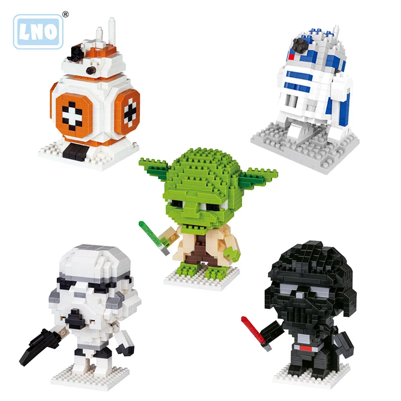 

LNO Mini Blocks Hot Selling Vader Master Yoda Anime Action Figures Hand Toys Micro Building Bricks Educational Toys For Children