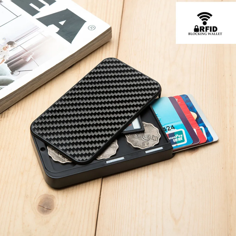 Тонкий мужской кошелек из углеродного волокна 2020 тонкий кредитный держатель для