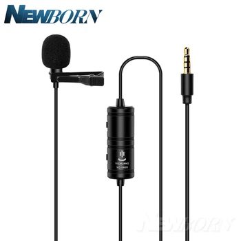 

YC-VM20 3.5mm Audio Video Record Lavalier Lapel Clip Microphone for iPhone Android Mac Vlog Mic for DSLR Camcorder Recorder