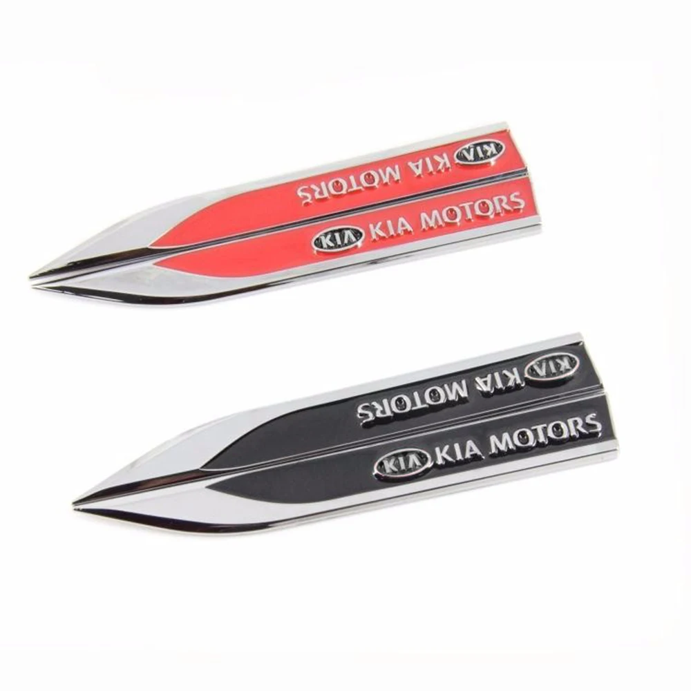 

2PCS Car Chromed Emblem Badge Decal Sticker Cars Fender Side Stickers For Kia Rio K2 K3 K4 K5 FORTE Sportage R CARENS SRENTO