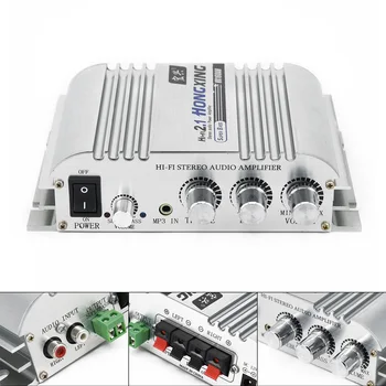

300W 12V Car Home Super Bass Mini Hi-Fi 2.1 Stereo Amplifier MP3 MP4 Audio Amplifier Booster Subwoofer Auto Motorcycle