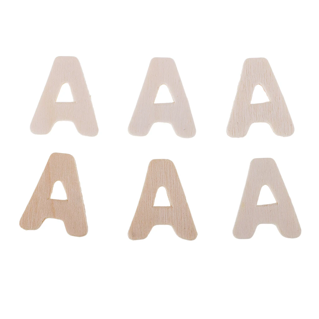 156PCS Wooden Alphabet Letters Upper Case Kids Early Education DIY Scrapbook