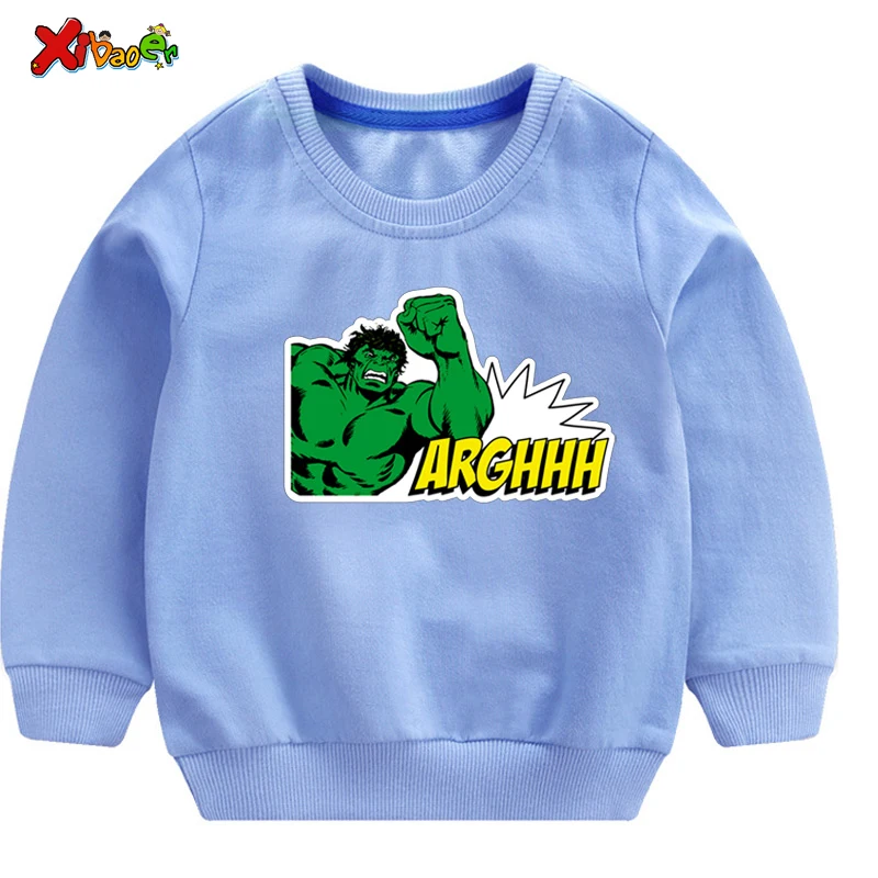 Kids Sweatshirts Детские свитшоты с рисунком персонажей из мультфильмов зимние Демисезонный детей HoodiesBoys толстовки Мстители Марвел Халк Толстовка Captain для мальчиков - Цвет: Kids Sweatshirts