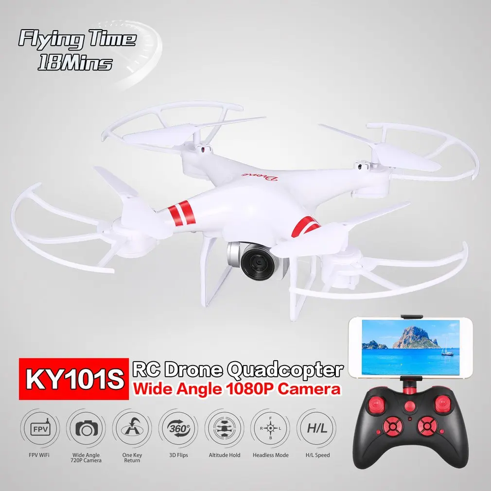 KY101S RC Квадрокоптер WiFi fpv 1080P камера селфи Радиоуправляемый Дрон высота удержания Безголовый режим 3D флипс один ключ возврат Квадрокоптер 18 мин Дрон