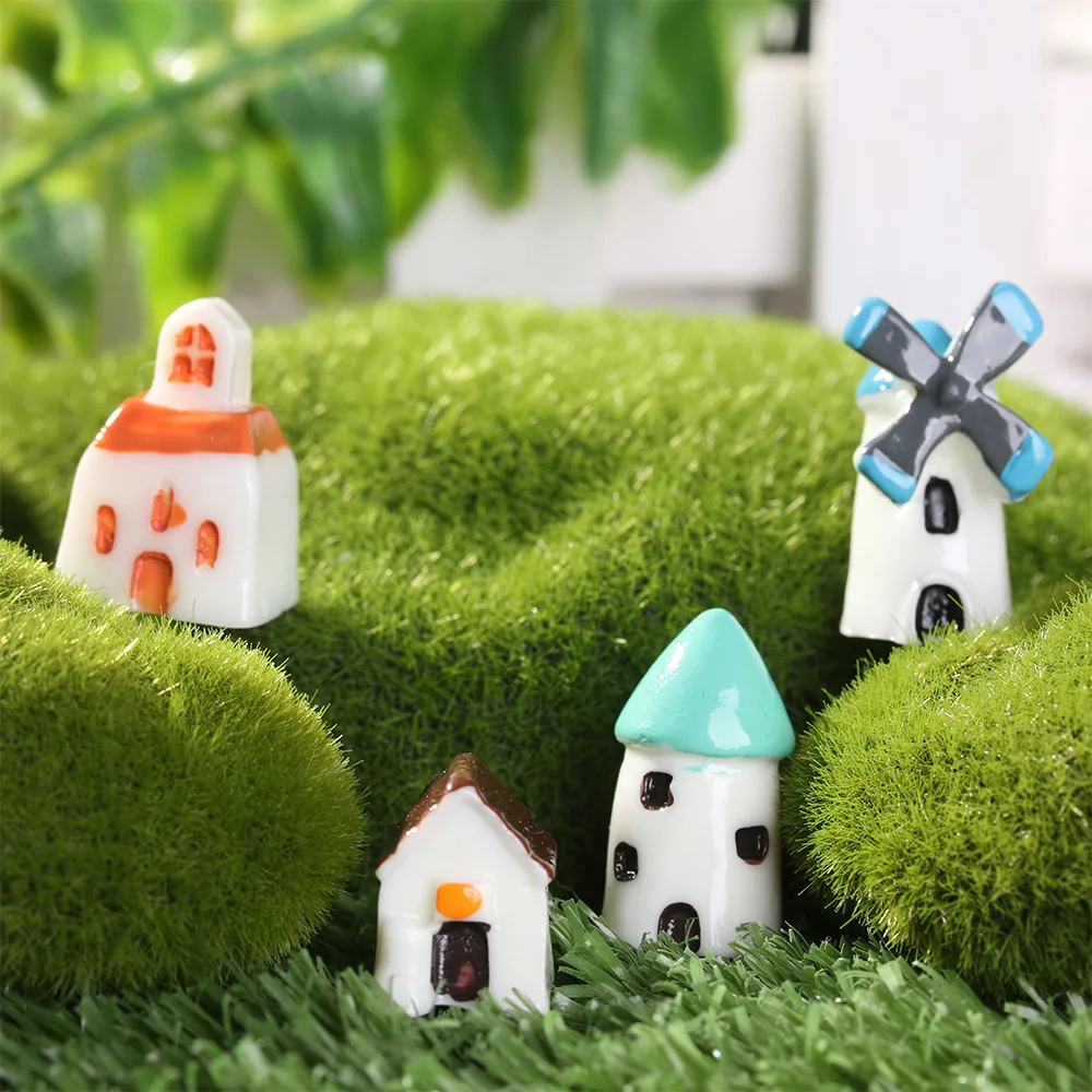 Home Decor Small Windmill Gardening Miniature Castle House Micro Landscape