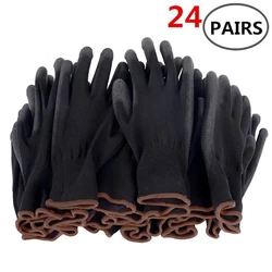 6 à 24 paires de gants de travail en Nitrile enduit de sécurité, en PU, avec revêtement de paume, gants de travail mécaniques, obtenu CE EN388 