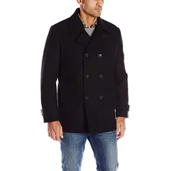 New Arrival Notch Lapel Men's Black Car Coat Custom Made Double Breasted Fashion Wool Blend Warm Suits Skinny Just One Jacket