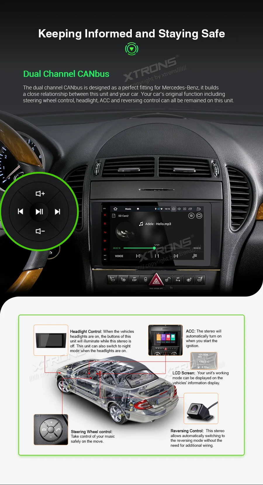 XTRONS PX5 Android 9,0 автомобильный радиоплеер gps для Mercedes Benz SLK Class R171 SLK200 SLK280 SLK300 SLK350 SLK55 2004-2011 без DVD