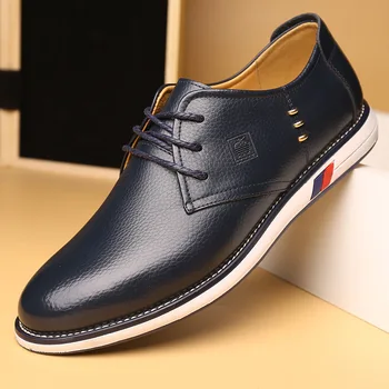 

Autumn Man Casual walking Shoes Trend Comfortable Flat Bottom Male Multicolor All-match Shoes Man Leather Shoes