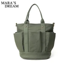 Mara's Dream Новая модная холщовая плиссированная Двойная Сумка-тоут с карманами сумка через плечо