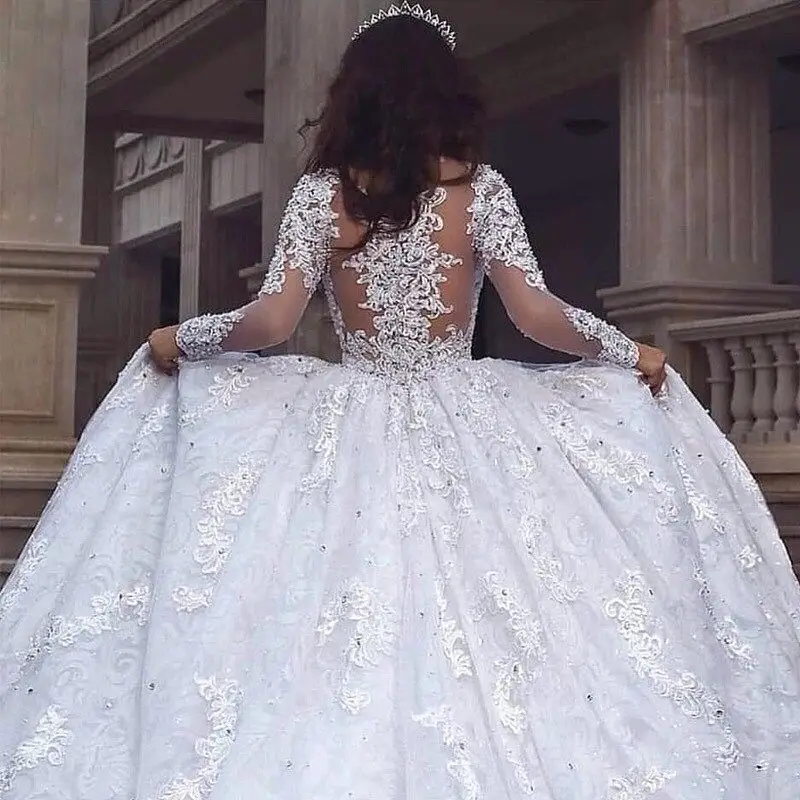 Свадебное Платье Vestidos De Noiva платье с v-образным вырезом и длинными рукавами для свадебной вечеринки 20190707