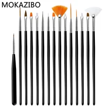 Nail Brush For Manicure Gel Brush For Nail Art 15Pcs/Set Nail Brush Acrylic Liquid Powder Carving Gel Brush #ZYNWY-37