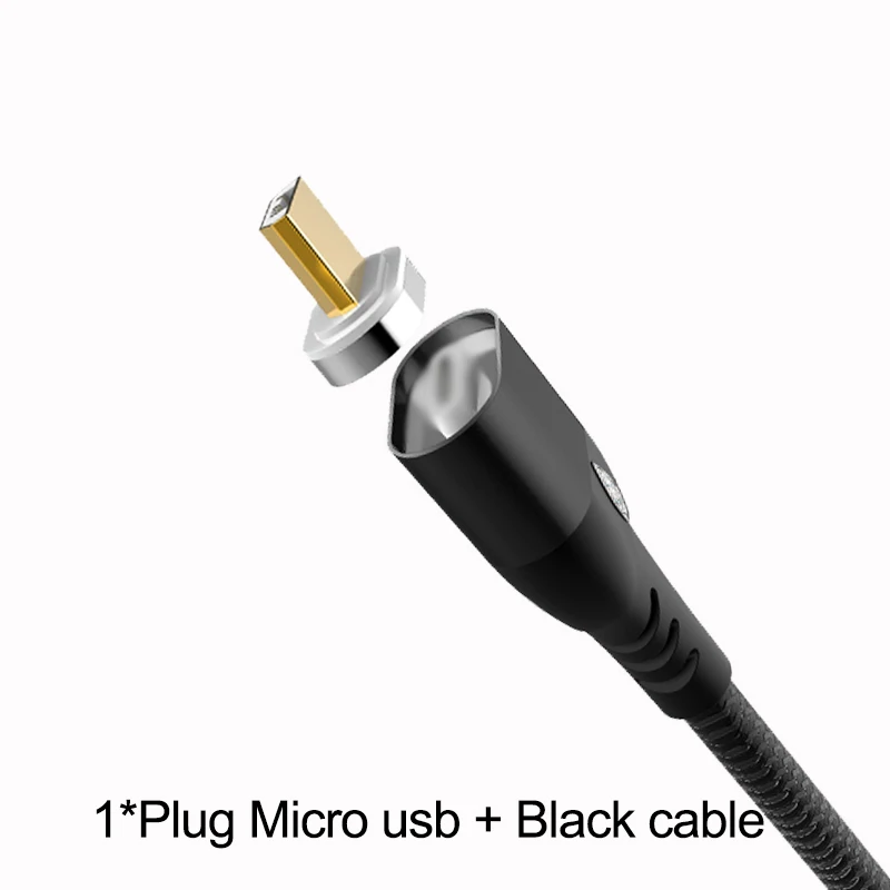 ESVNE Магнитный usb-кабель для зарядки iphone samsung магнитное зарядное устройство для Xiaomi type C кабель Micro Usb быстрая зарядка - Цвет: Black For Micro