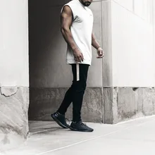 Летний спортивный жилет свободного кроя из чистого хлопка для занятий спортом, бега, баскетболом