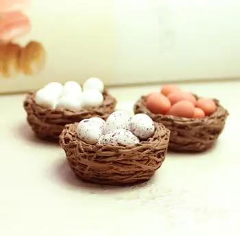 

Kawaii DIY Eggs bird's nest Resin Scrapbooking Accessoires DIY Dollhouse Miniature Decoration Crafts Making
