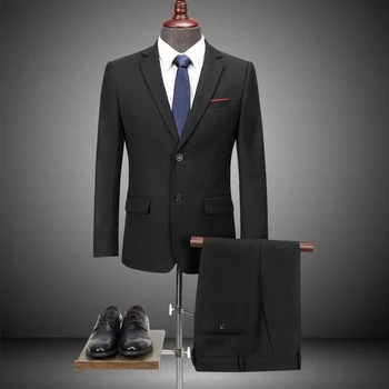 

Men's Suit 2PCS Two Buttons Blazer Jacket Pants Business Casual Work New Suits Set N67