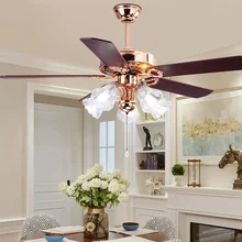 Местный потолочный вентилятор с золотым железным листом, европейский античный светильник, светильник-вентилятор для ресторана, гостиной, светодиодный светильник-вентилятор