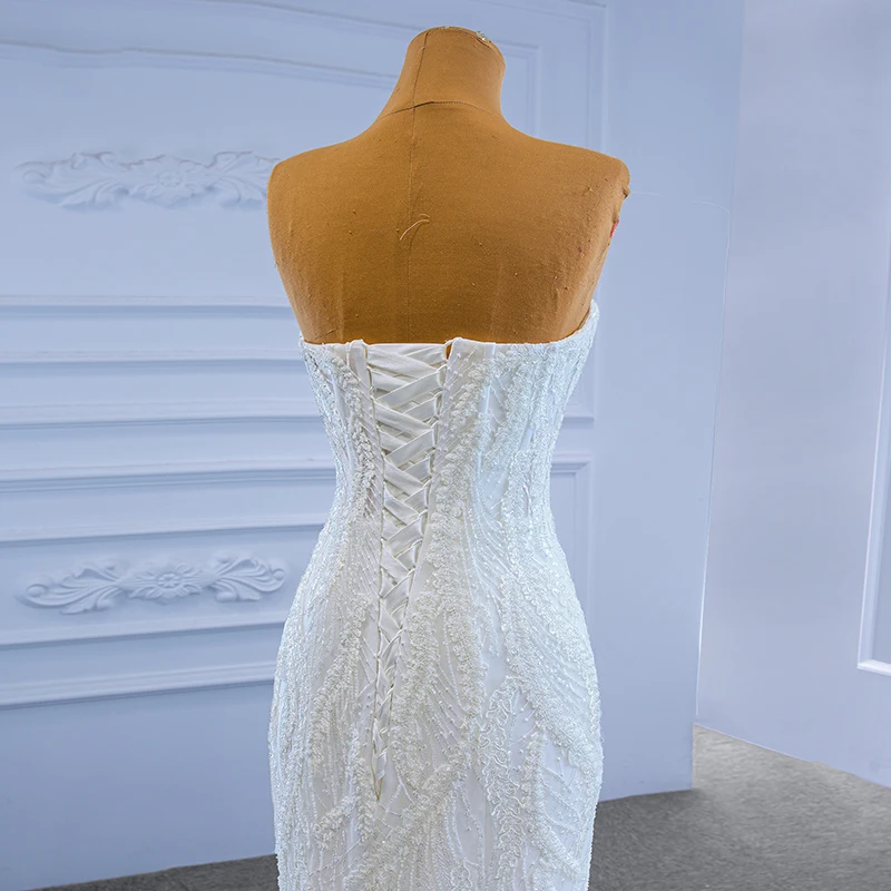 RSM67347 plus size mermaid wedding dress for bride 2021 dubai luxury wedding dress off shoulder party robe de mariage sirène 6