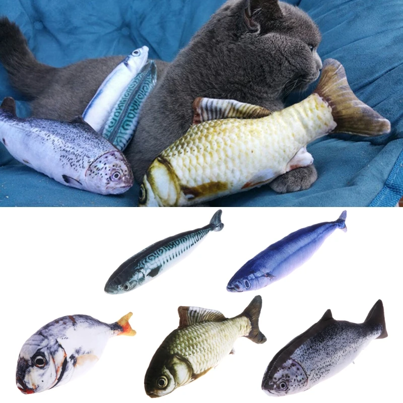 3D мягкие товары для домашних животных кошка плюшевая рыба мягкая мята интерактивный котенок жевательная игрушка Y1QB