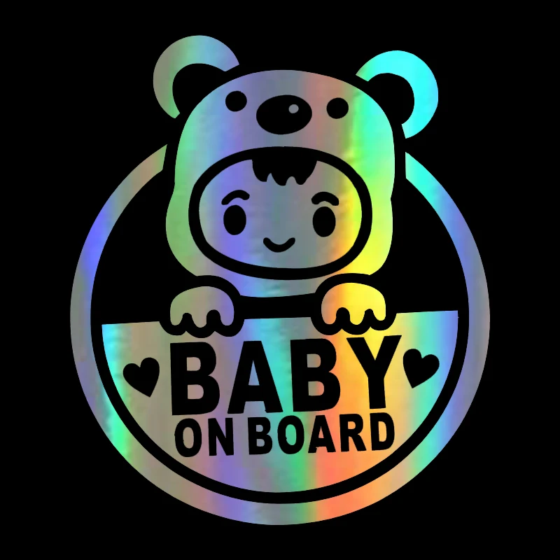 

Reflective Car Stickers And Decals Baby On Board Funny Rear Windshield Bumper Window Trunk Cover Scratch Accessories PVC16*14cm
