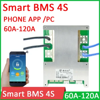 ANT BMS 4s inteligente LifePo4, placa de protección de litio LifePo4 de 12V, balance 60A 80A 100A 120A, alta corriente, Bluetooth, APP JBD, monitor de PC 1
