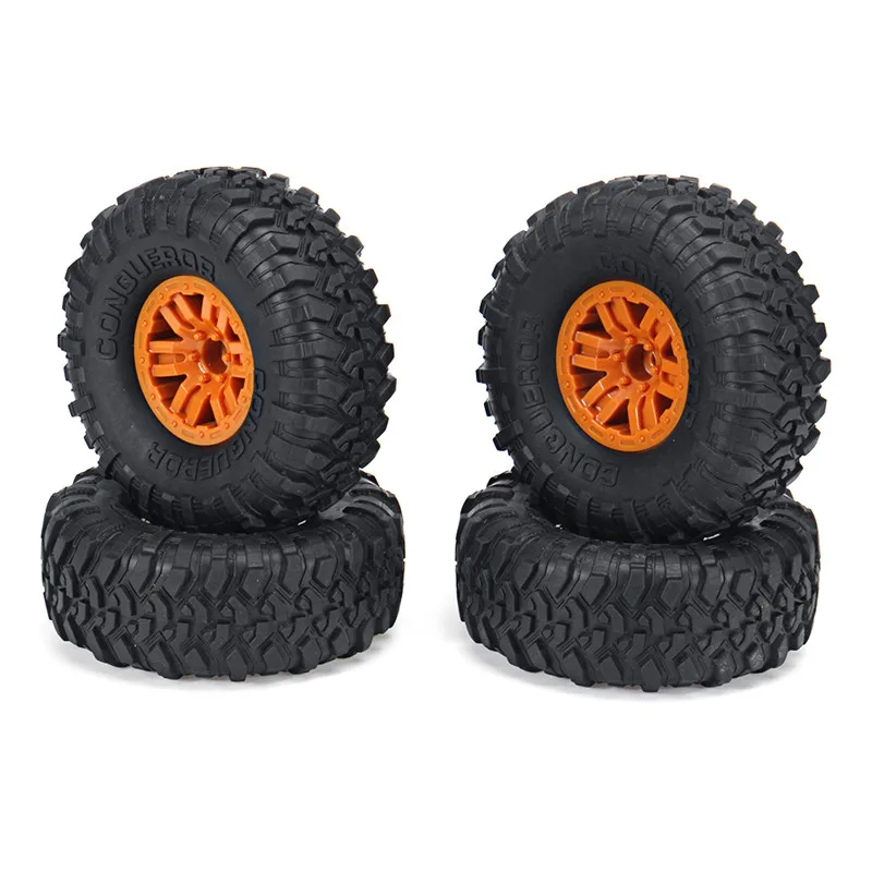

4PCS Sliv er and Orange Plastics RC Car Tires & Wheels Rims for HB Toys ZP1001 1/10 RC Vehicles Spare Parts