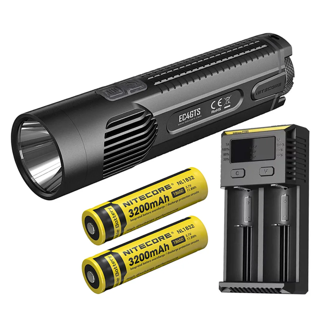 NITECORE EC4GTS фонарик Cree XHP35 HD max 1800 люмен луч бросок 396 м Открытый тактический фонарь ручной фонарь для поиска - Испускаемый цвет: EC4GTS NL1832 I2