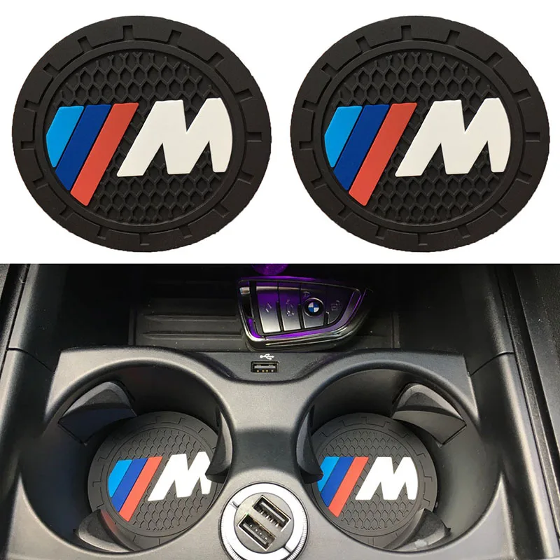 

2pcs Silicone Cup holder pad Car non-slip water coaster Mat For BMW M3 M5 M6 X1 X3 X5 X6 E34 E39 E36 E60 E90 E46 car accessories