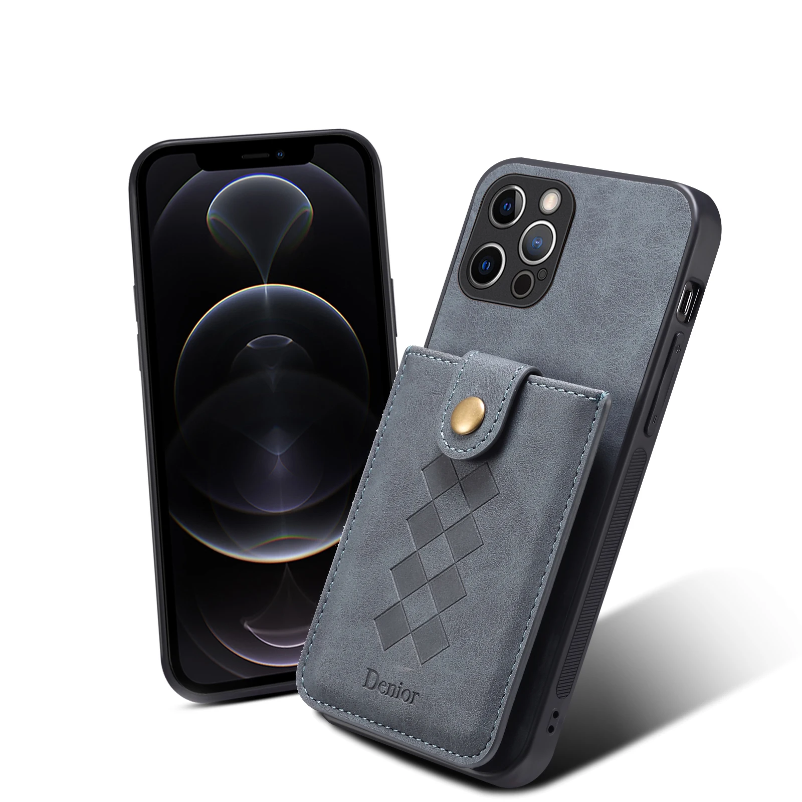 Velcro Detachable Wallet Case For Iphone 12 Pro Max Precise Camera