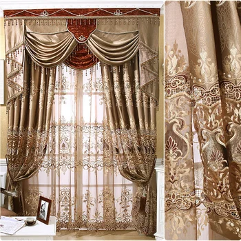 

European luxury high-precision three-dimensional embroidered curtains for the Living Room Window curtain Bedroom luxury drapes