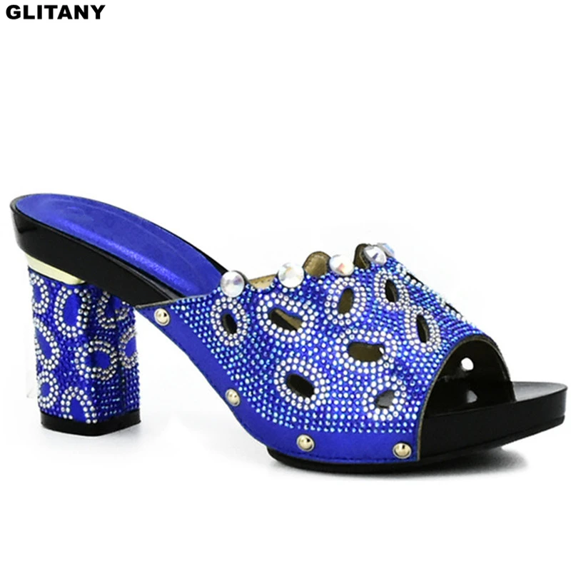 

Latest Shining Summer Sandals Pumps Italian Shoes Rhinestones African Shoes Italian Elegant Italian Women Wedding Shoes Party