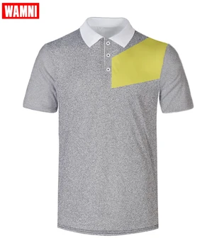 

WAMNI Tennis Grey 3D Polo Shirt Gradient Dry Slim Popular Black Striped Loose Streetwear Turn-down Collar Polo-shirt Breathable