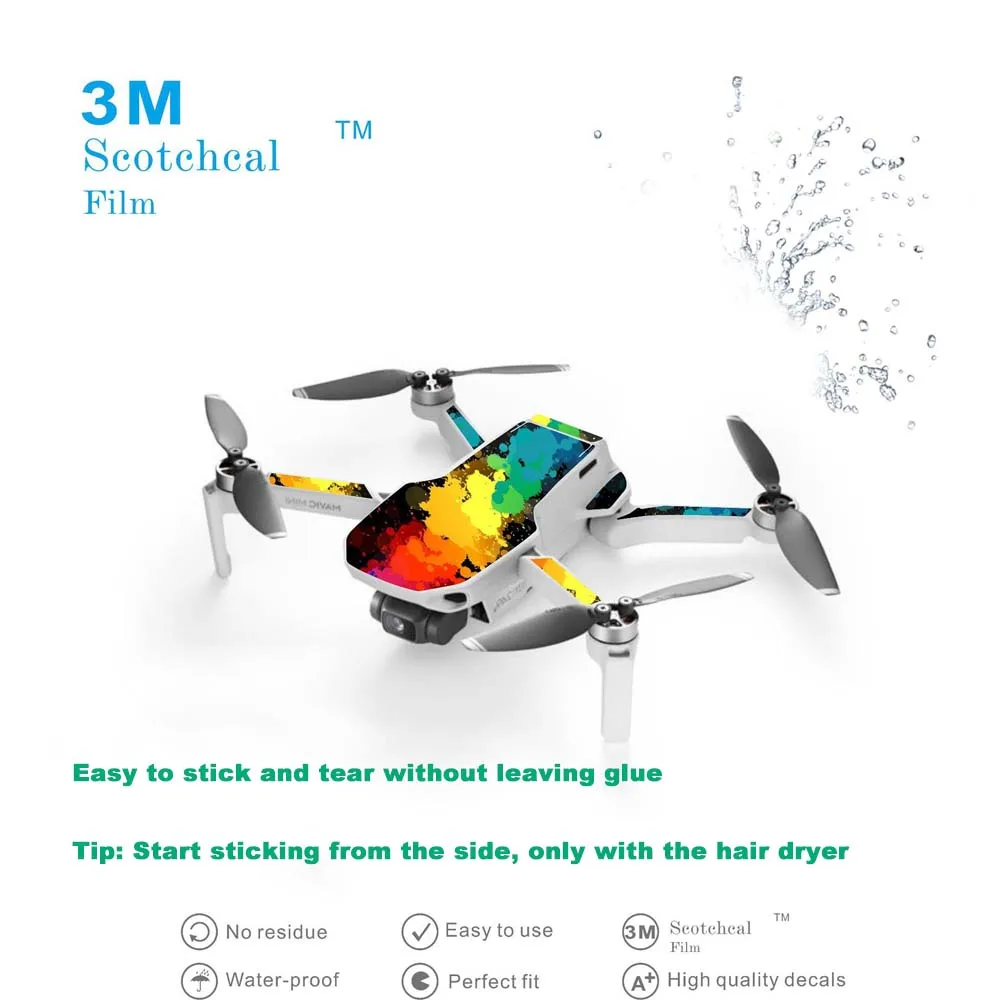JINSERTA 6 шт. Набор защитная пленка ПВХ наклейки для Mavic мини водонепроницаемые царапинам Наклейки полное покрытие кожи Аксессуары
