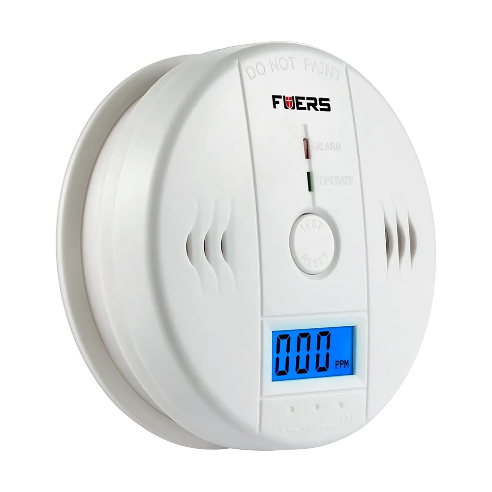 Fuers CO Sensor 85dB Carbon Monoxide Detectors LCD Photoelectric Independent Poisoning Warning Alarm CO Gas Sensor Detectors